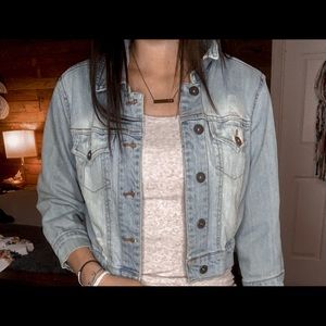 Light color short jean jacket